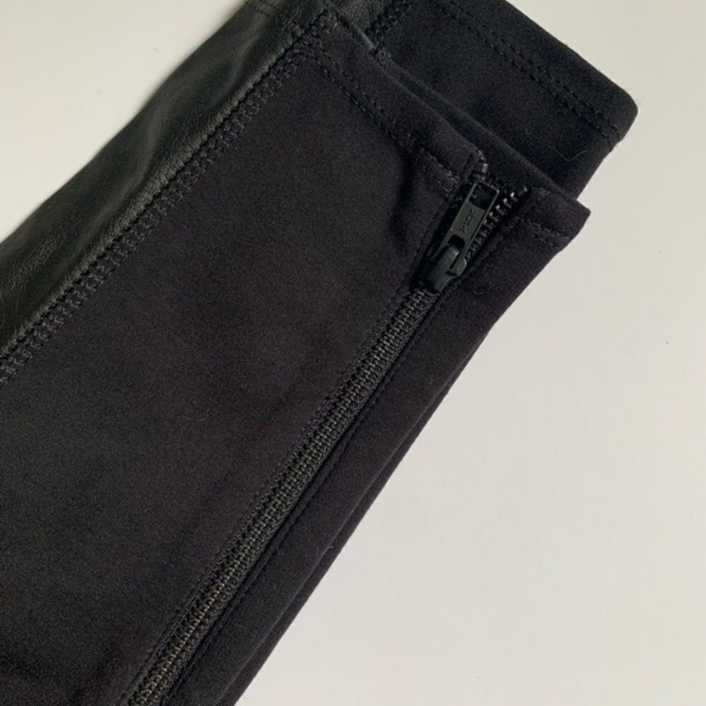 Madewell Black Leggings w/faux leather - Picture 3 of 5